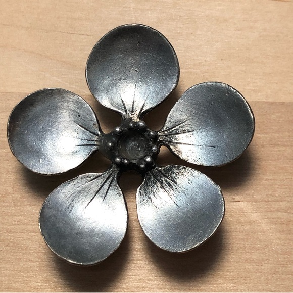 Metzke Vintage Pewter Blossom Taper Candle Holders-Three (3) - Picture 4 of 8